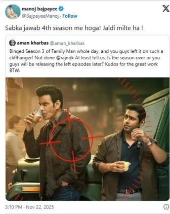 Manoj Bajpayee Confirms The Family Man Season 4