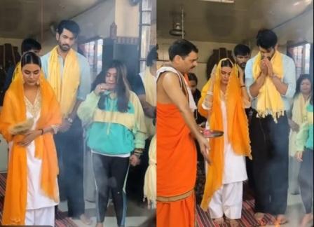 Priyanka Chahar Choudhary and Namik Paul Visited temple Ahead of Naagin 7 Premiere