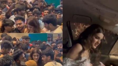 Nidhhi Agerwal Mobbed by Crowd at The Raja Saab Hyderabad Event