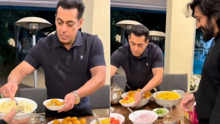 Salman Khan serves bhel puri to Riteish and Genelia on his 60th birthday